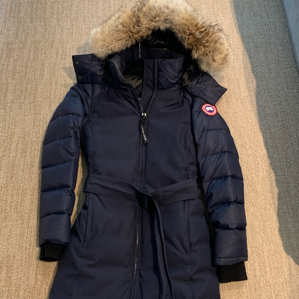 Canada goose Rowan belted parka size xs navy - Picture 9 of 13